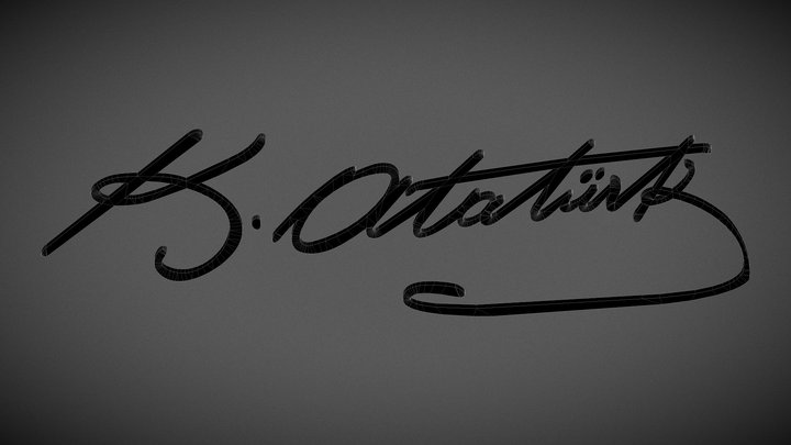 Atatürk İmza 3D Model