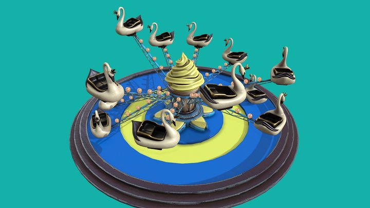 LunaPark - Swans - Roundabout - animated – Modello 3D gratuito STL