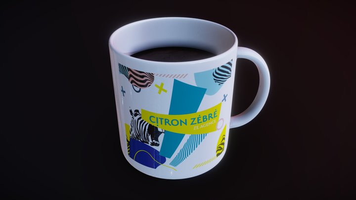 Mug Citron Zébré 3D Model