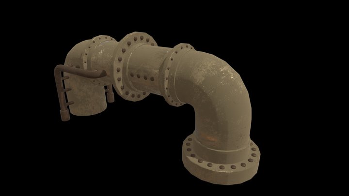 Large Rusted Pipe 3D Model