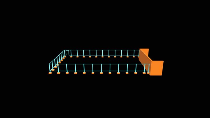 Ste-Rose Mur écran Au 8 Ième 3D Model