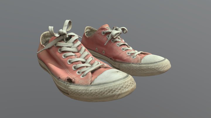 Shoes red Converse (photogrammetry) 3D Model
