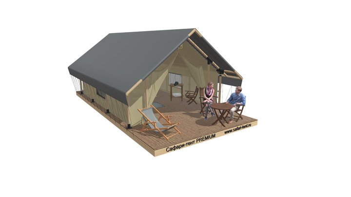 Premium safari-tent 3D Model