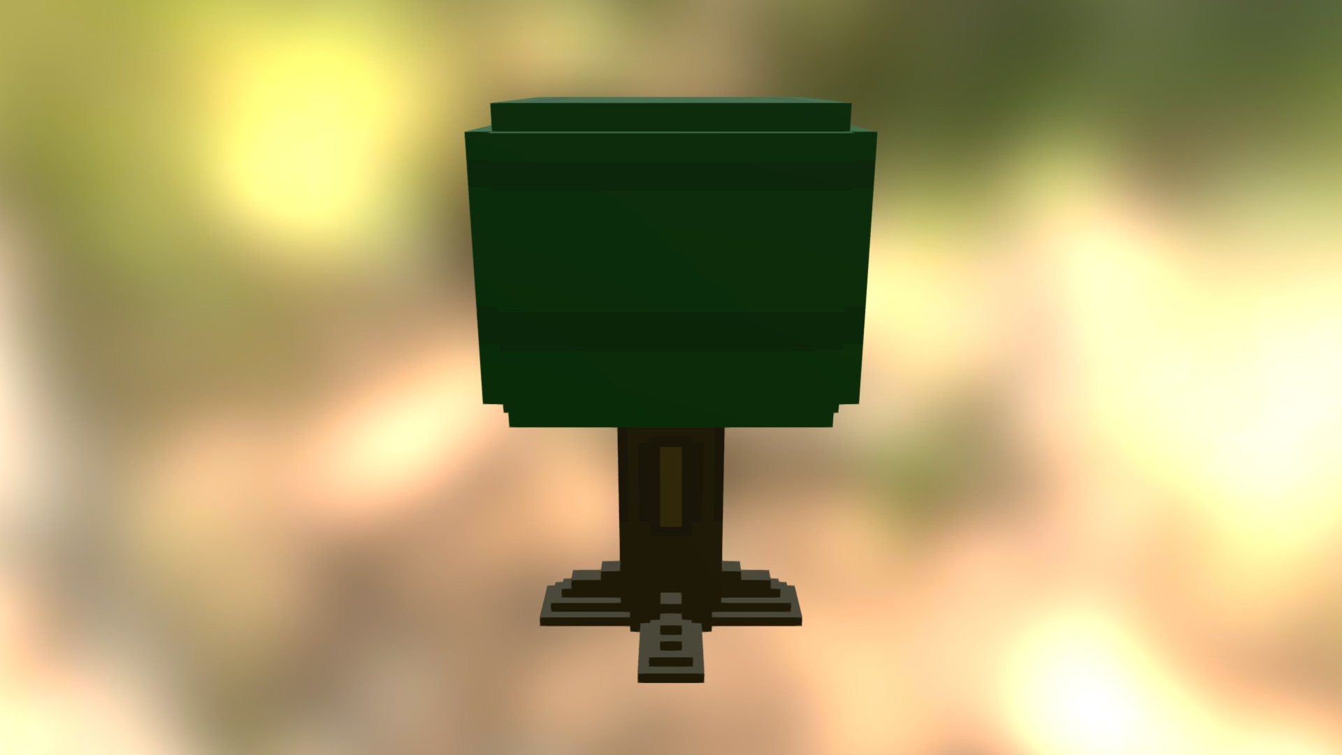 3D model Tree - This is a 3D model of the Tree. The 3D model is about a green lamp with a black base.
