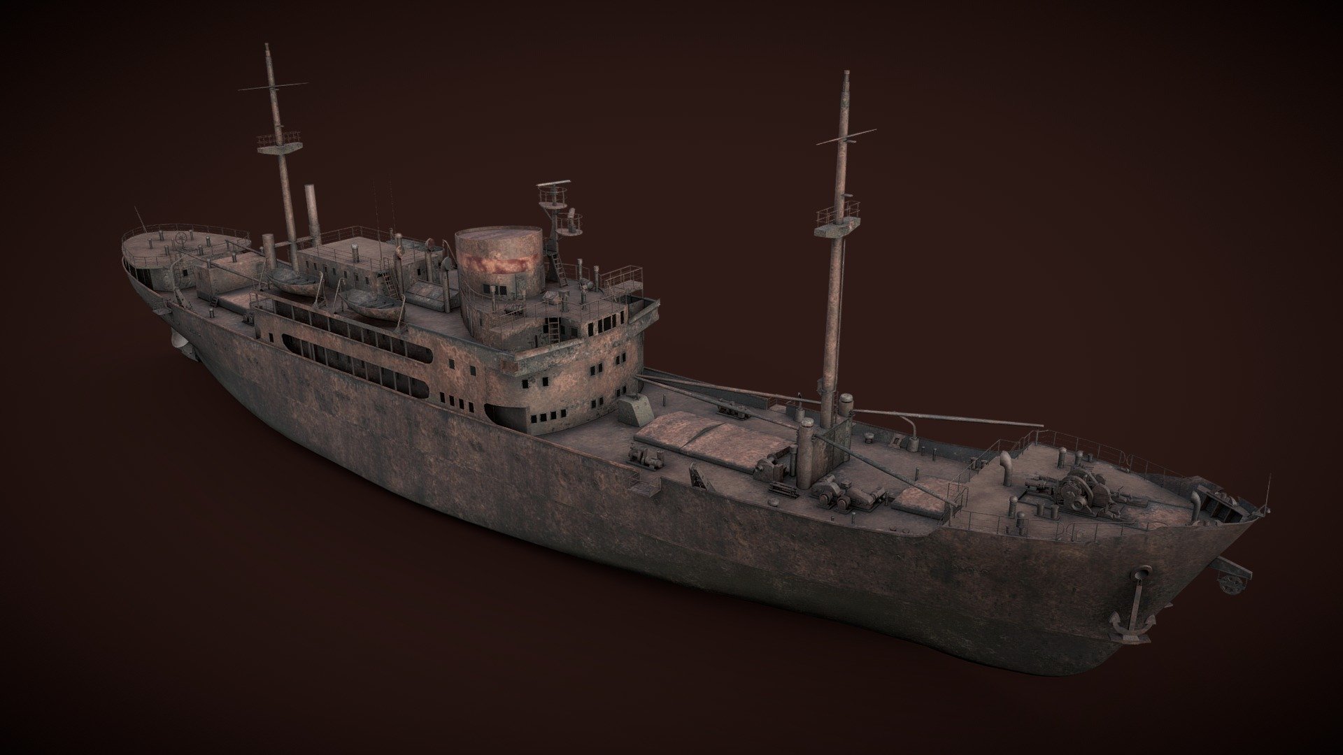 OId rusted abandoned vessel - Buy Royalty Free 3D model by maxpsr ...