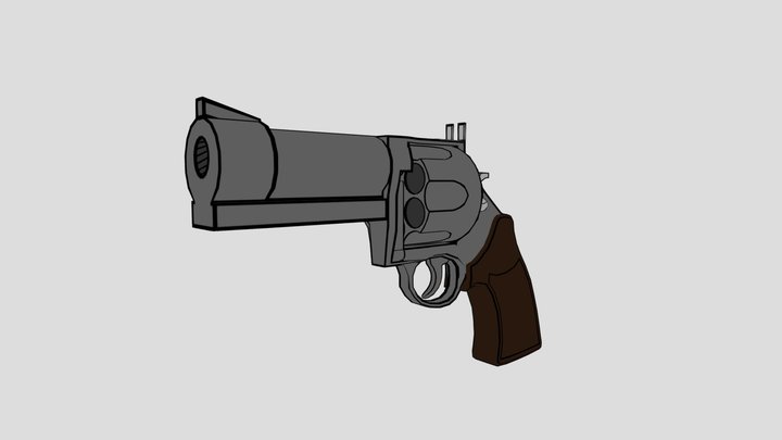 Cartoon Firearms - Revolver 3D Model