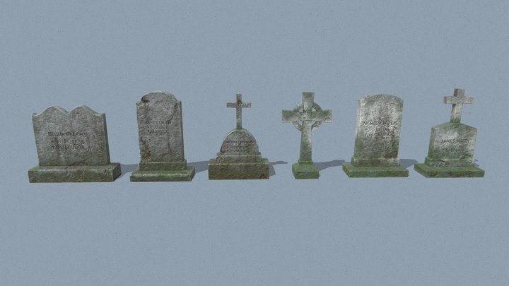 Tombs Grave Sepulture Cemetery Low Poly 3D Model