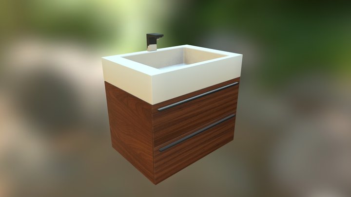 Square Ikea-like Bathroom Vanity 3D Model