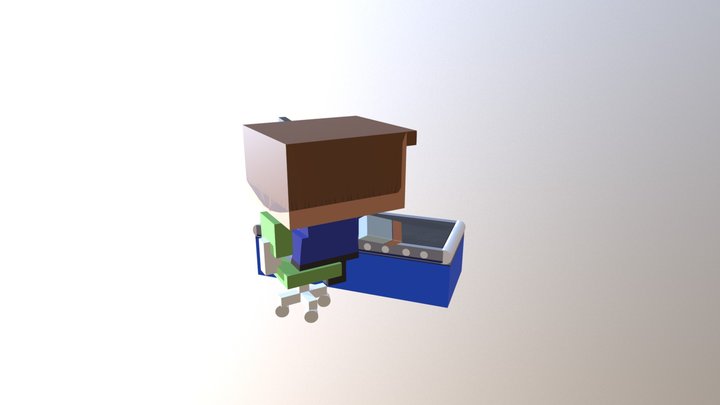 Cashier Blue Final 3D Model