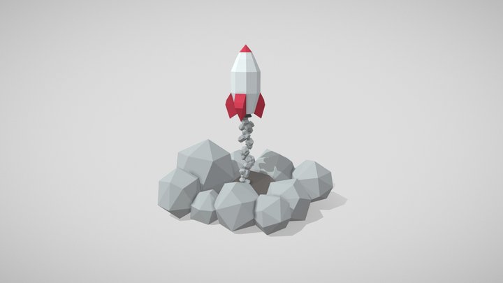 Low Poly Space Ship 3D Model