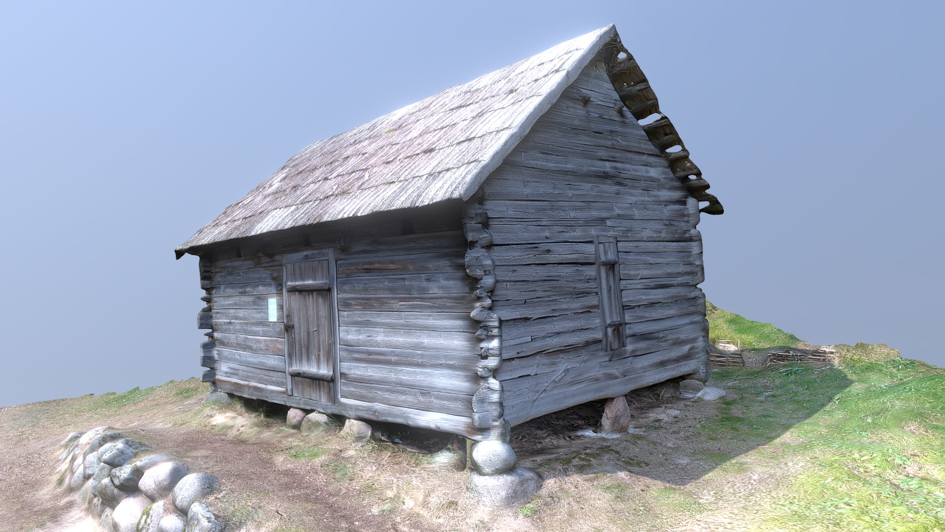 3D model Wooden House 02 - This is a 3D model of the Wooden House 02. The 3D model is about a wood building with a roof.