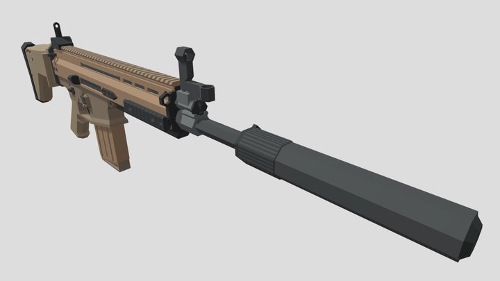 SCAR-H battle rifle 3D Model