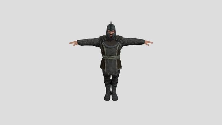 Viking 1 with helmet t-pose 3D Model