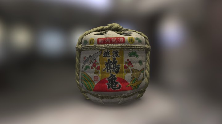 Mini Sake Barrel A 3D Model