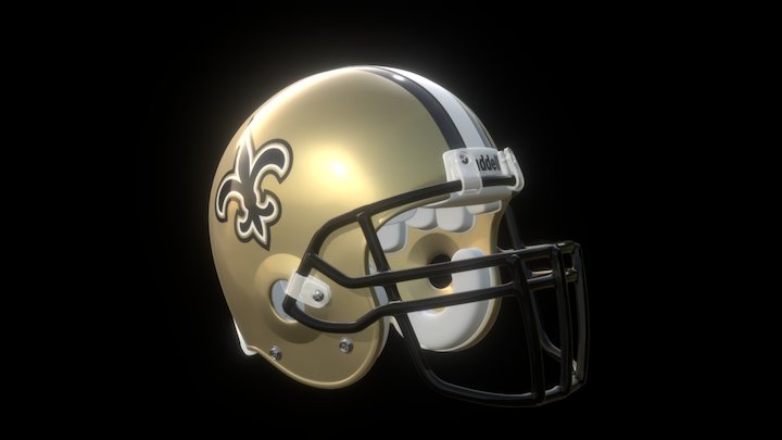 Saints Football Helmet 3D Model