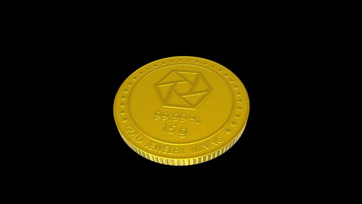 3D Coin of Gold Jewelry Mining 3D Model