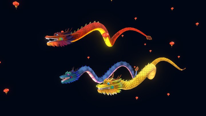 Chinese Dragon Pack 3D Model