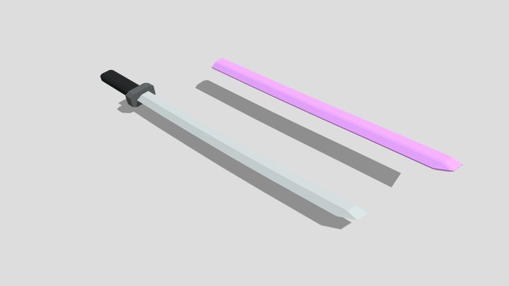 Low Poly Katana 3D Model