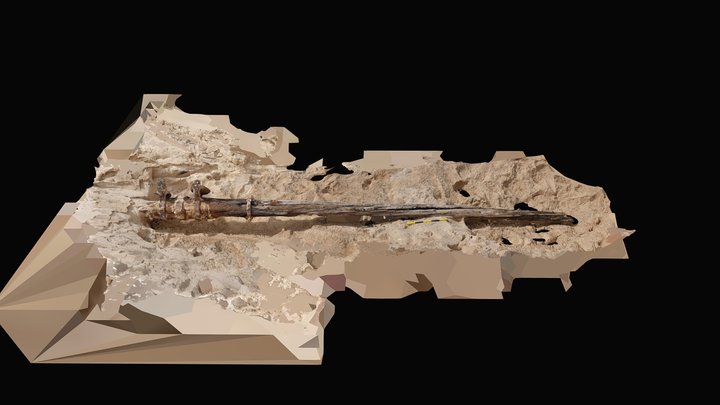 Square Sail Yard: Unidentified Shipwreck 3D Model