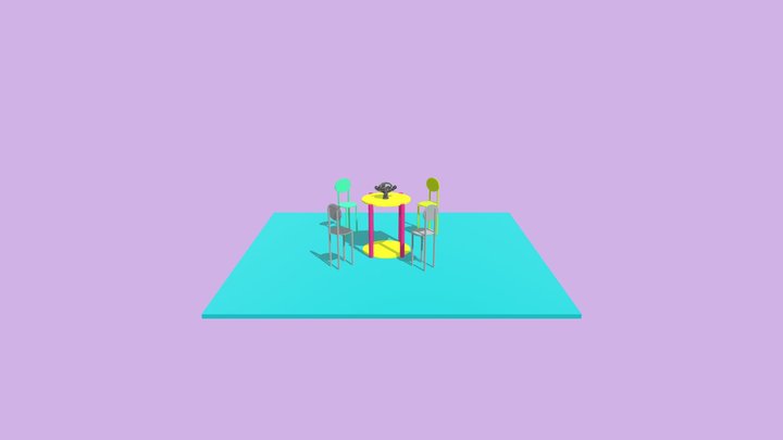 桌椅 3A713110 林明賢 3D Model