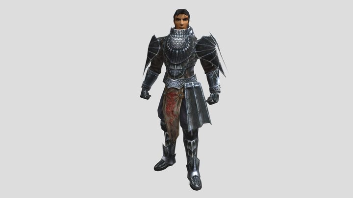 Metin2 - Warrior Black Steel Armour + Animations 3D Model