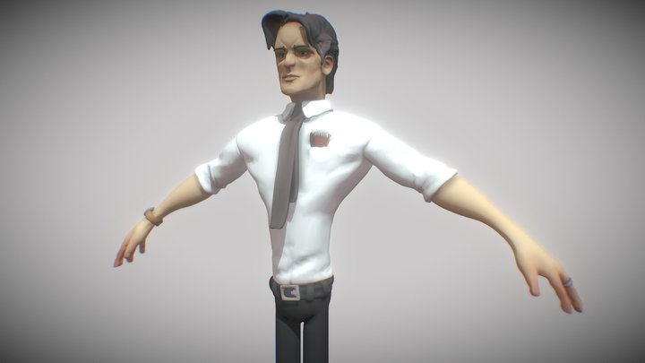 Stylized 'office worker' player character 3D Model