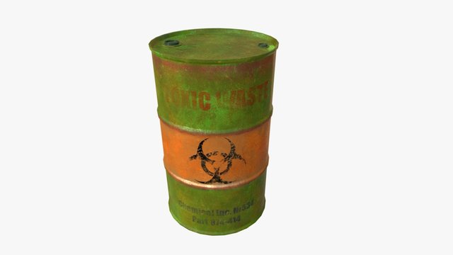 Toxic Barrel Type 1 Low Poly 3D Model