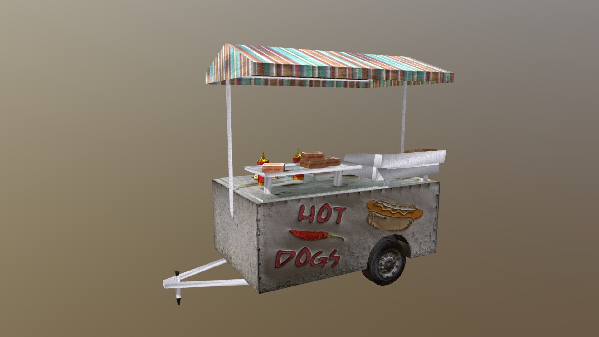 Food Cart Low Poly 3d Model By Maker Games Studios
