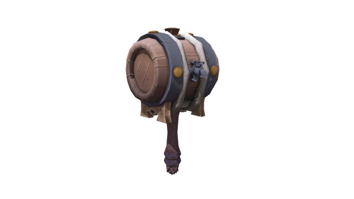 Hammer Barrel Stylized 3D Model
