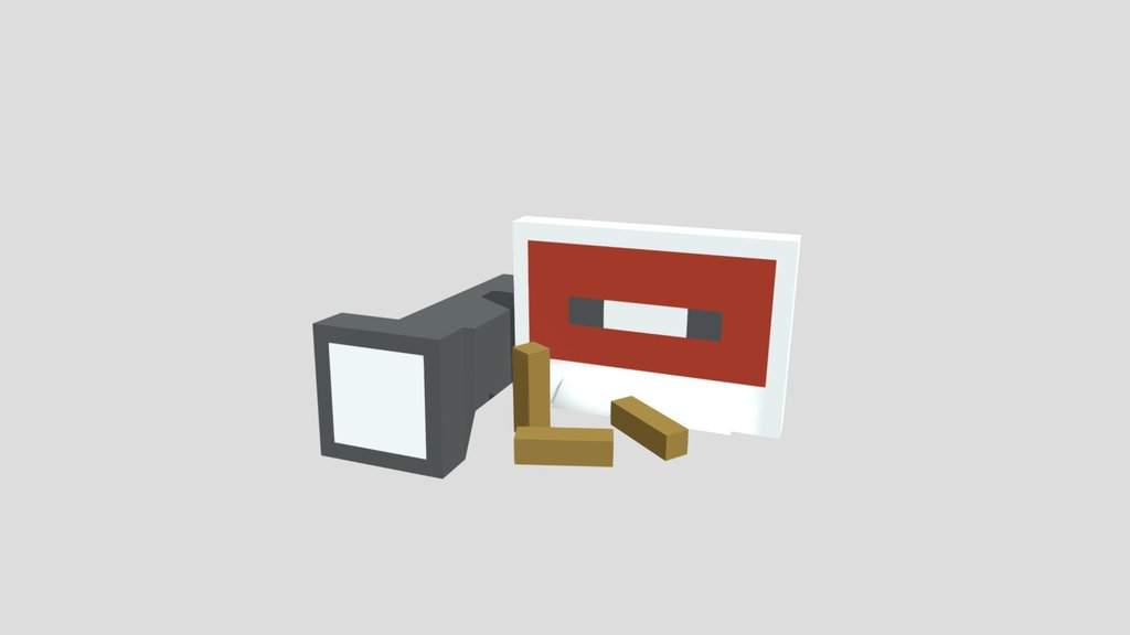 Low Poly Item Pile (Bullets, Flashlight, Tape)
