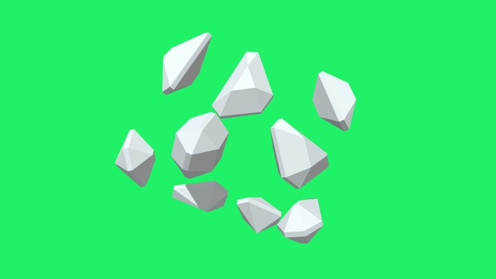 Low Poly Rocks 3D Model