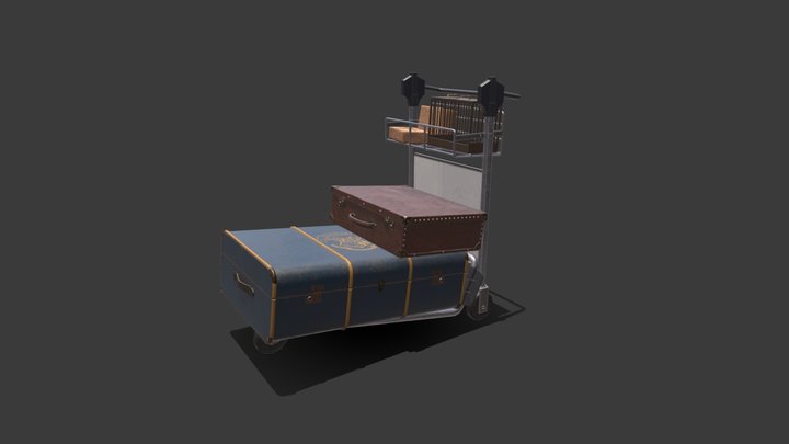 Trunk and luggage for your Hogwarts trip 3D Model