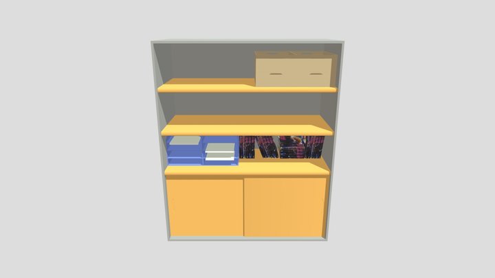 school book shelf 3D Model