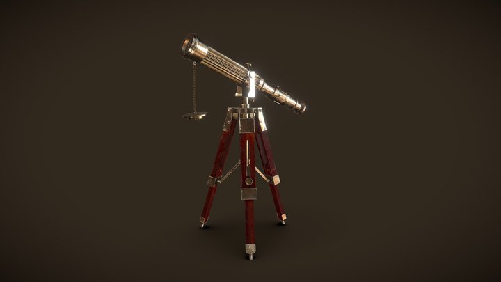 Brass Telescope 3D Model