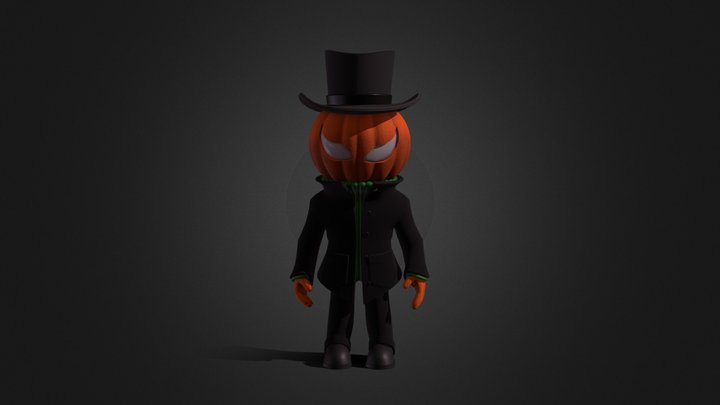Cute Pumpkin Killer 3D Model