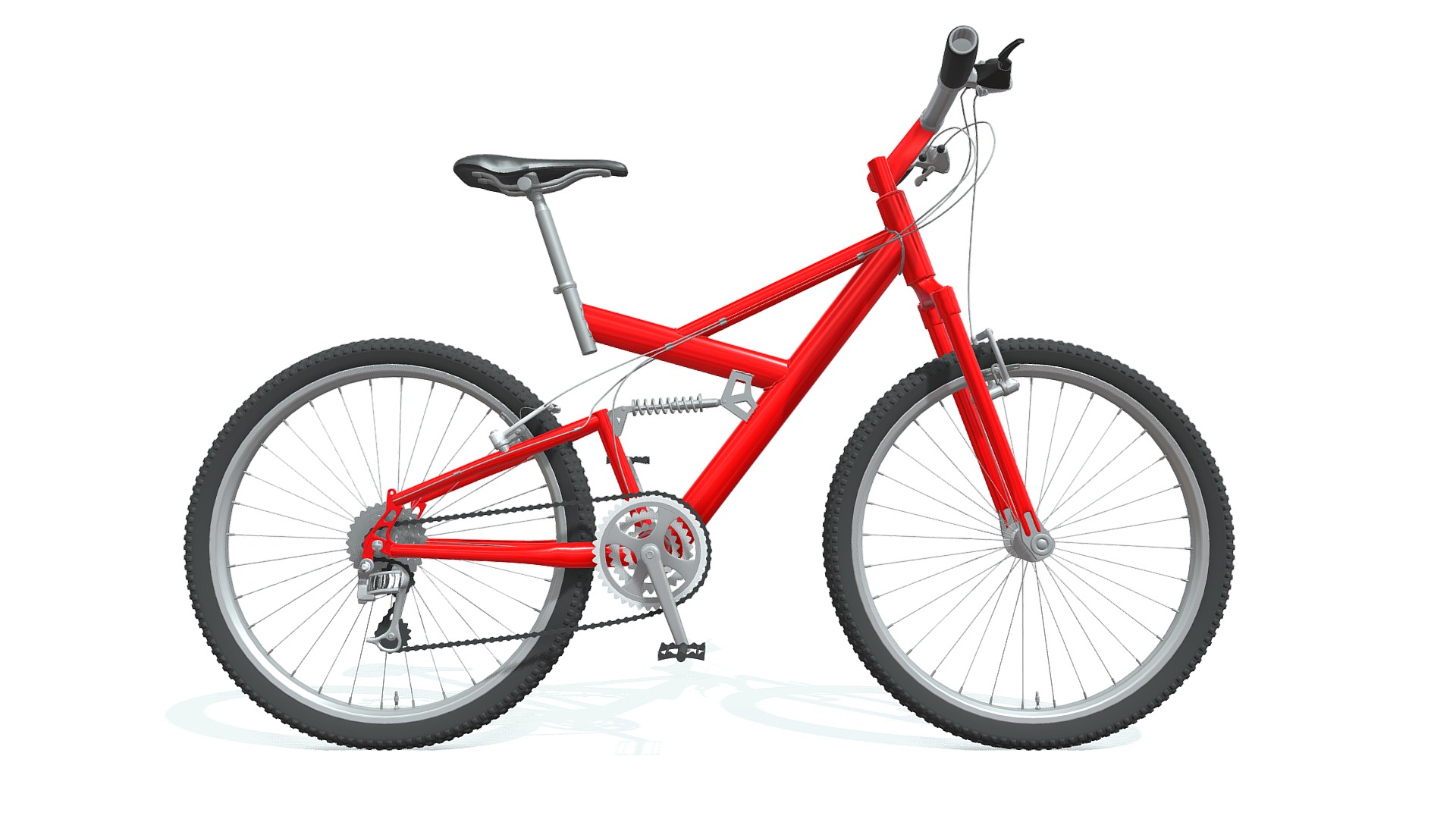 3D model Mountain Bike - This is a 3D model of the Mountain Bike. The 3D model is about a red and black bicycle.