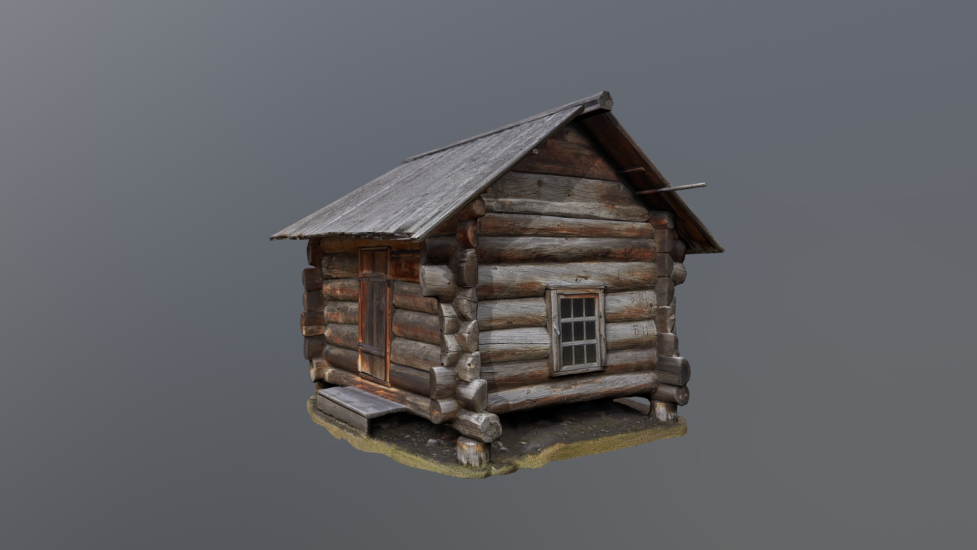 3D model Wooden house - This is a 3D model of the Wooden house. The 3D model is about a wood house with a window.