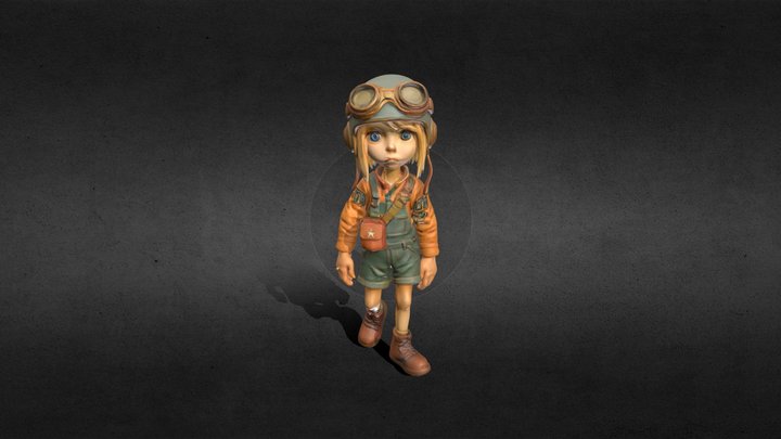 Pilot Girl 3D Model