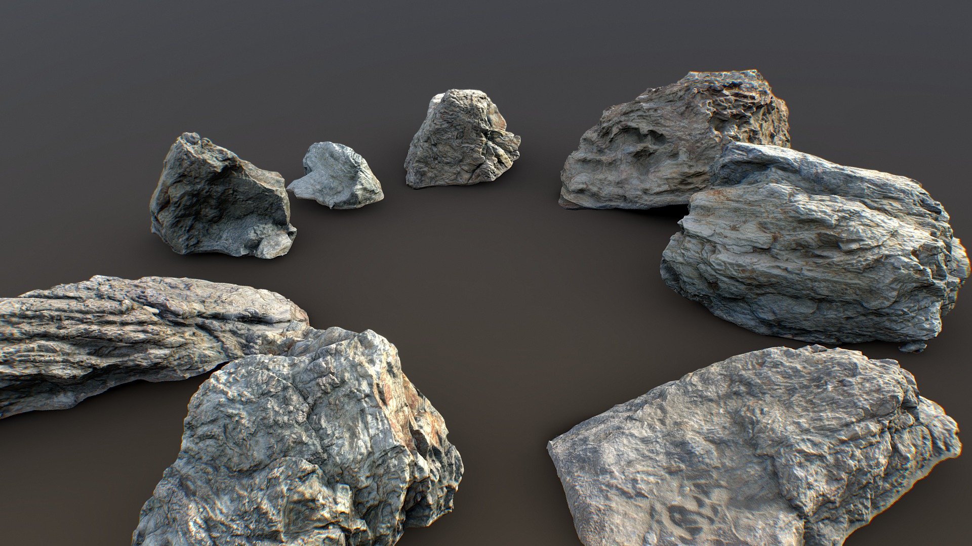 Gray photoscanned rock collection - Buy Royalty Free 3D model by ...