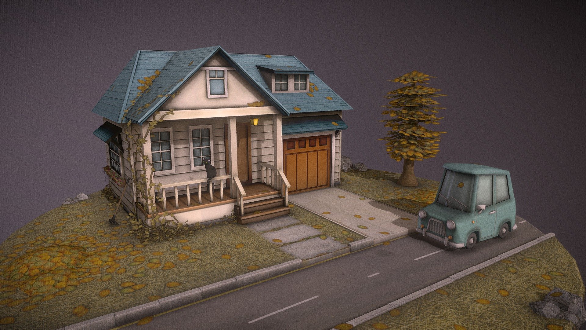House scene Download Free 3D model by Zhenya