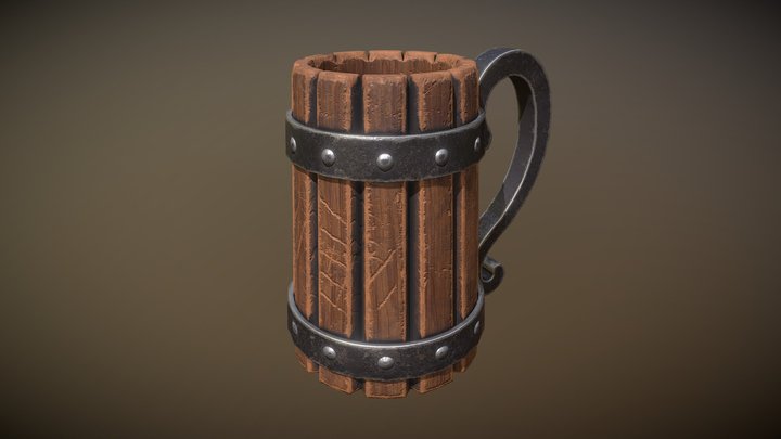 Viking Beer Mug 3D Model