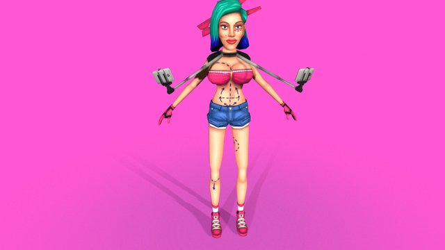 Furious Fightpub - Selfiegirl 3D Model