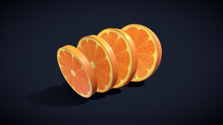 Realistic 3D Sliced Orange 3D Model