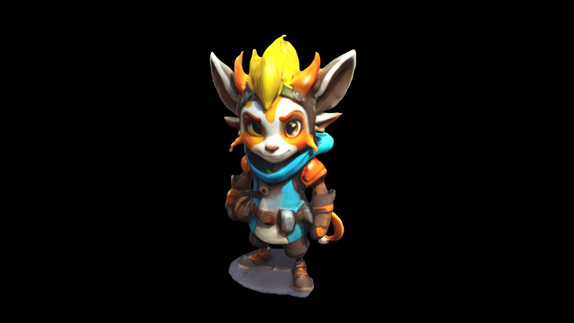 a cartoon character with the name flip on the - Download Free 3D model ...