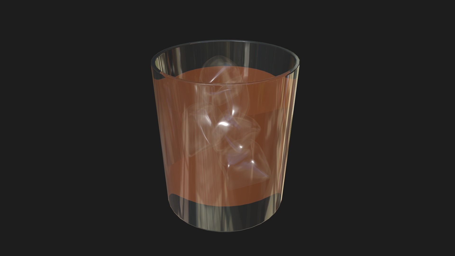 3D model Glass of whiskey with ice - This is a 3D model of the Glass of whiskey with ice. The 3D model is about a glass of beer.