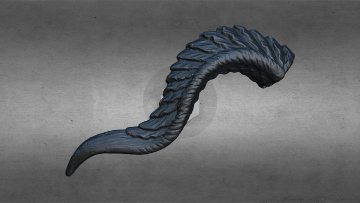 Printable Dragon Horn 3D Model