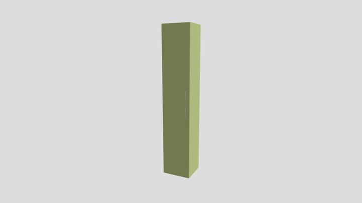 Low Poly Tall Storage Cabinet – Free 3D Model STL