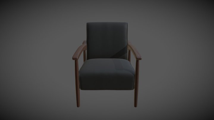 Black Leather Chair 3D Model