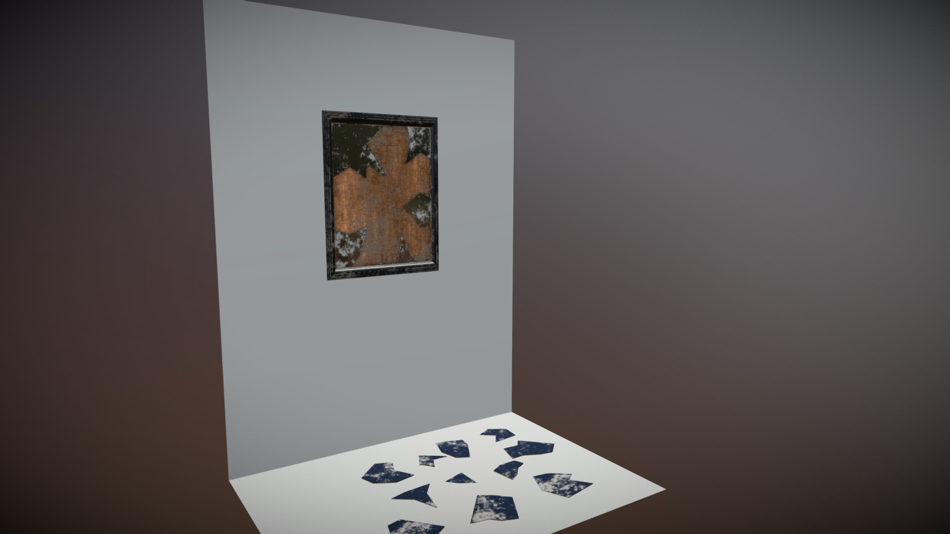 3D model Wall Mirror - This is a 3D model of the Wall Mirror. The 3D model is about a painting on a wall.