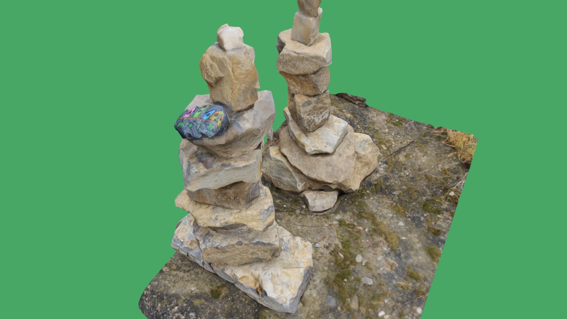 Cairn with painted pebble